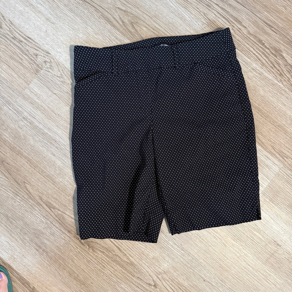 Hilary Radley Black Polka‎ Dot Bermuda Shorts Women's Med
